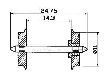 RO40198: H0 Gelijkstroomwielen - 11 mm - 2 assen