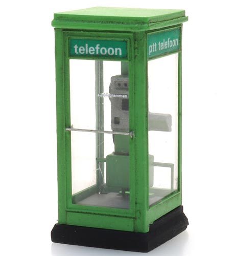 AR10397: Bouwpakket: Telefooncel 1100 groen jaren 80 - 90 - 1:87