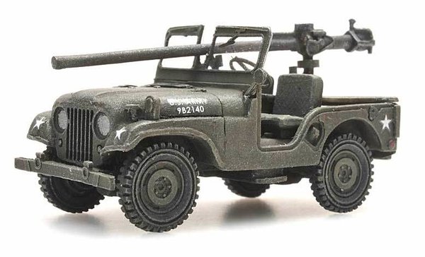 AR387307: Kant en klaar: US M38 Jeep + 106mm AT Gun - 1:87