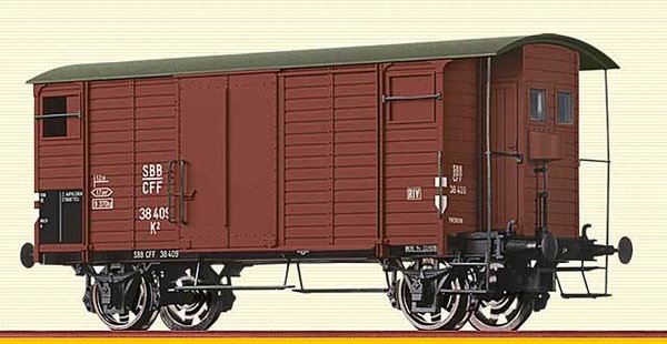 BR47892:  H0 - 2-assige Gesloten goederenwagen K2, SBB (III)