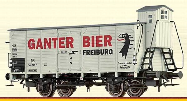 BR49871: Noviteit: H0 - 2-assige Gesloten goederenwagen Ganter Bier Freiburg, DB (III) *IV-2022*