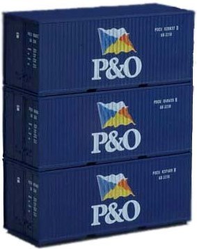PK56200: H0 - Set van 3 containers P&O