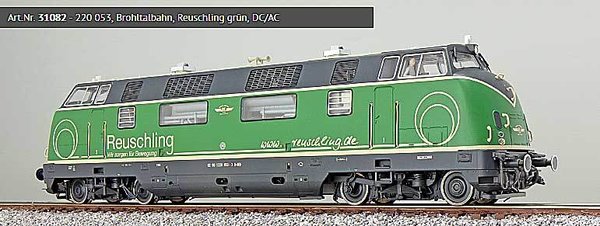 ES31082: H0 - Diesellocomotief V200 bedrijfsnr: 220 053, digitaal met geluid, DC en AC, Brohltalbahn