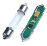 UH29012: LED lampje warmwit, als vervanging voor buislampjes 12 - 19V gelijk- of wisselspanning - st
