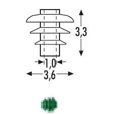 SF157: H0 - Dakisolatoren (3,3 x 3,6 mm) - groen - 24 stuks