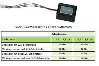 UH32010: Intellisound module versie met SUSI-interface en luidspreker afmetingen: 17,7 x 13,6 x 9 mm