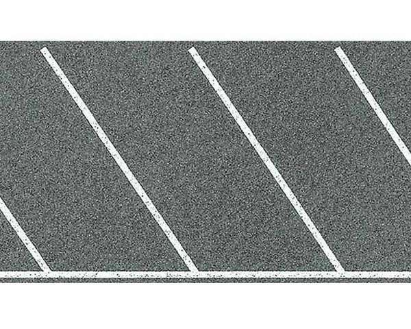 FA170634: H0 - Straatfolie - diagonale parkeerplaatsen (1000 x 60 mm)