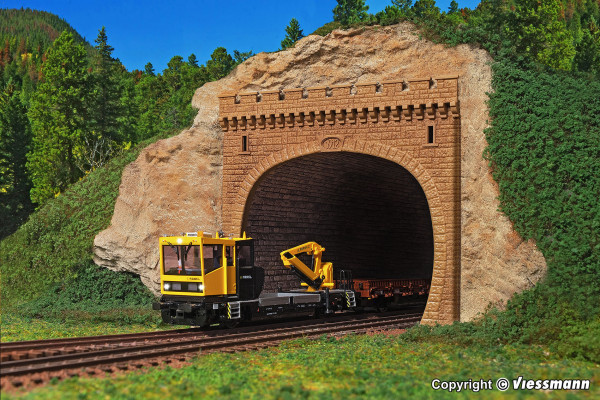 VO42502: H0 - Tunnelportaal voor dubbelspoor (136 x 7 x 127 mm; doorrijafmetingen: B=93 x H=90...
