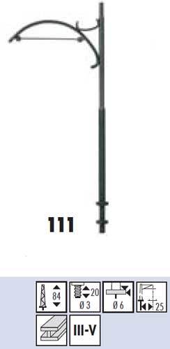 SF111: H0 - Trambaan bovenleidingmast - H=88 mm, DB - 1 stuks