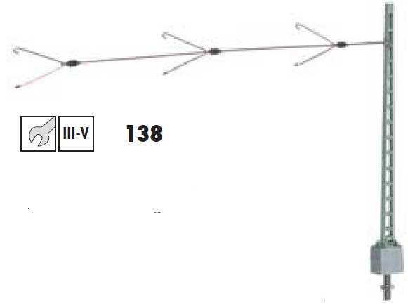 SF138: H0 - Bochtentrekker voor max. 3 sporen (zonder mast) - L=160 mm - 1 stuks