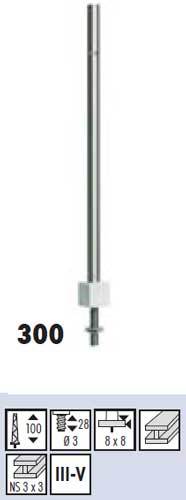 SF300: H0 - Bovenleidingmast - zonder uithouder - nieuwzilver - H=100 mm, SBB - 1 stuks
