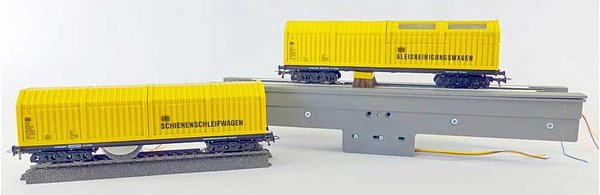 LXD9637: H0 - 3-delig set: slijpwagen en stofzuiger met sensor en wielenreiniger (analoog) - 2-rail