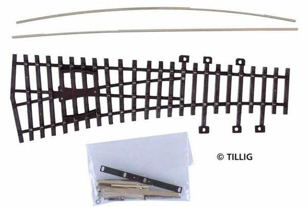 TI82430: H0 Standaard: EW - Standaard Wissel links - 15° - bouwpakket