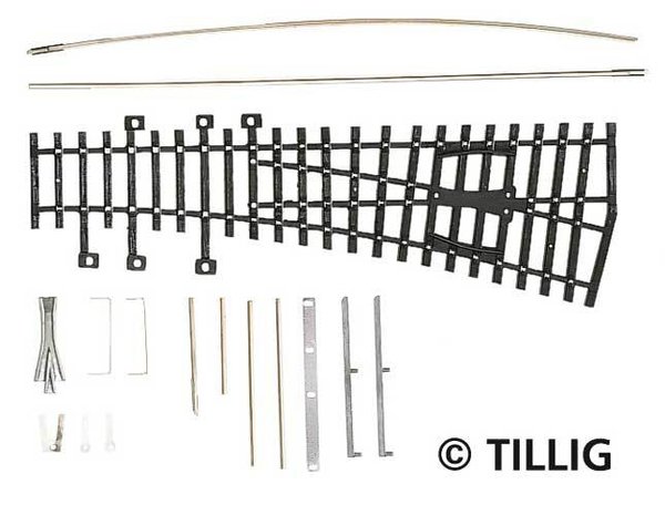 TI82431: H0 Standaard: EW - Standaard Wissel rechts - 15° - bouwpakket