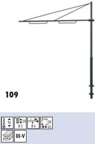 SF109: H0 - Trambaan dubbele bovenleidingmast - H=96 mm, DB - 1 stuks