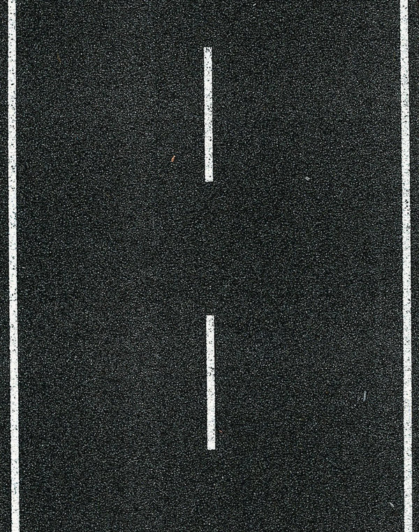 HKI6561: H0 - Wegdekfolie Asfalt - 2 rijbanen, recht met onderbroken middenstreep, 100 x 8 cm