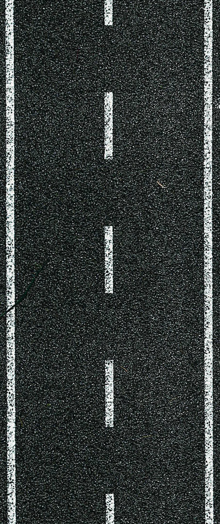 HKI6562: N - Wegdekfolie Asfalt - 2 rijbanen, recht met onderbroken middenstreep, 100 x 4 cm