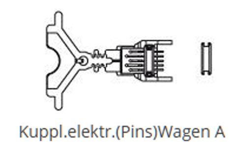 PK57520-33: H0 - Koppeling elektrisch (pins) Rijtuig A voor NS-Hondekop