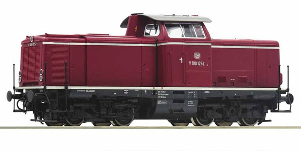 RO70980:  H0 - Diesellocomotief V 100 1252 (oud-rood), digitaal met geluid, gelijkstroom, D