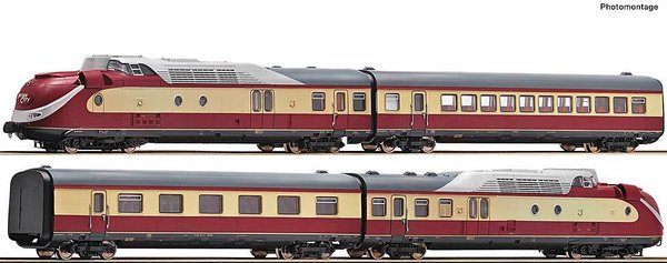 RO7720002:  H0 ~ 4-delig Gasturbine treinstel 602 002-8/602 004-4, digitaal met geluid