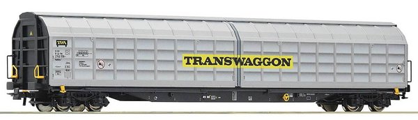 RO76738: H0 - 4-assige Schuifwandwagen, type Habbiins - Transwaggon (VI)